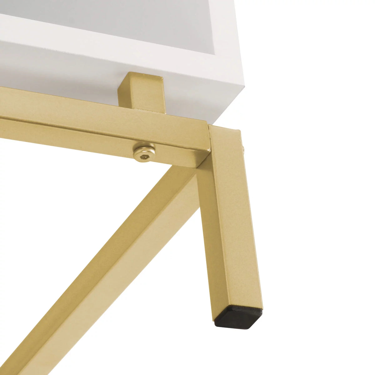 White Modern Rectangle 1-Drawer Wood Nightstand B78268