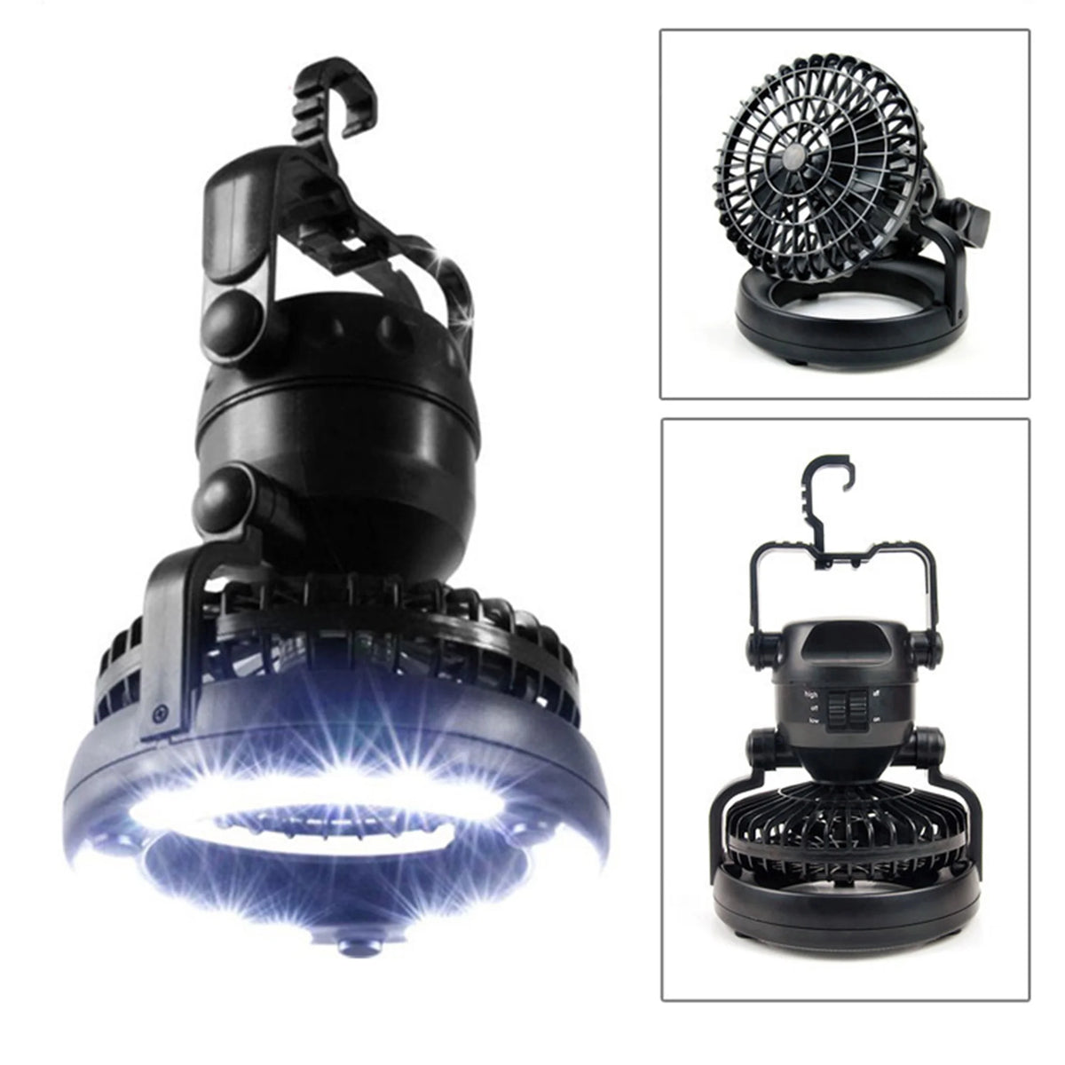 18 LED 2 in 1 Camping Light with Fan Portable Lantern Flashlight M871