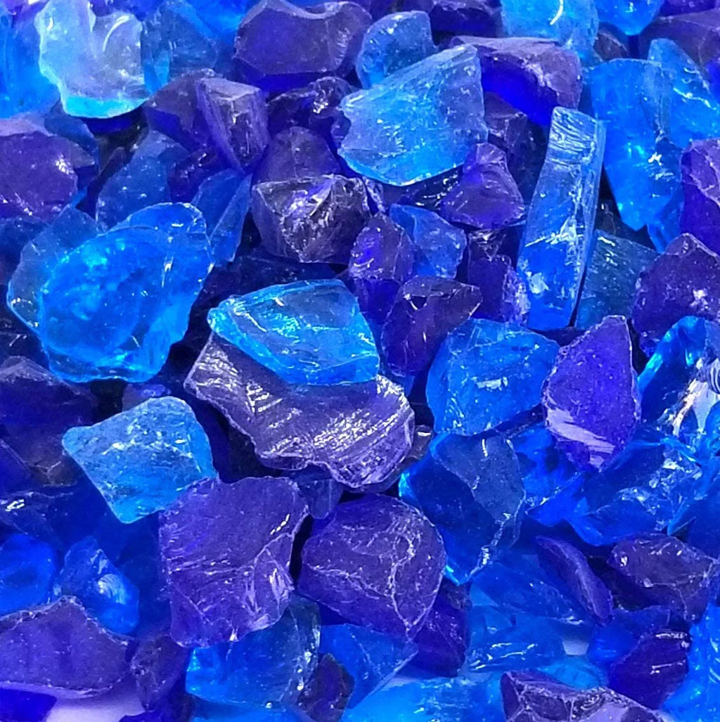 Cobalt Blue Crushed Fire Glass Rock 1/2, 3/4 & 1 Inch J3093
