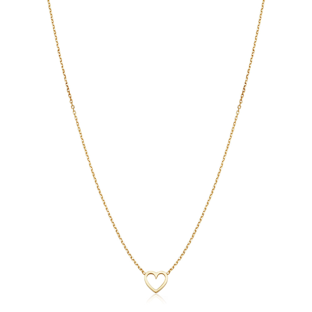 14k Yellow Gold Petite Heart Necklace Z5933
