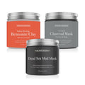 3 Pc Natural Mud Clay Charcoal Face Mask Set L278