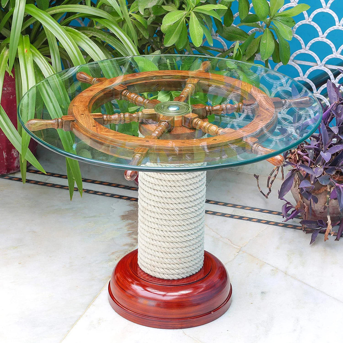 Wood Coffee Table with Clear Glass Top 30 Inches T865993