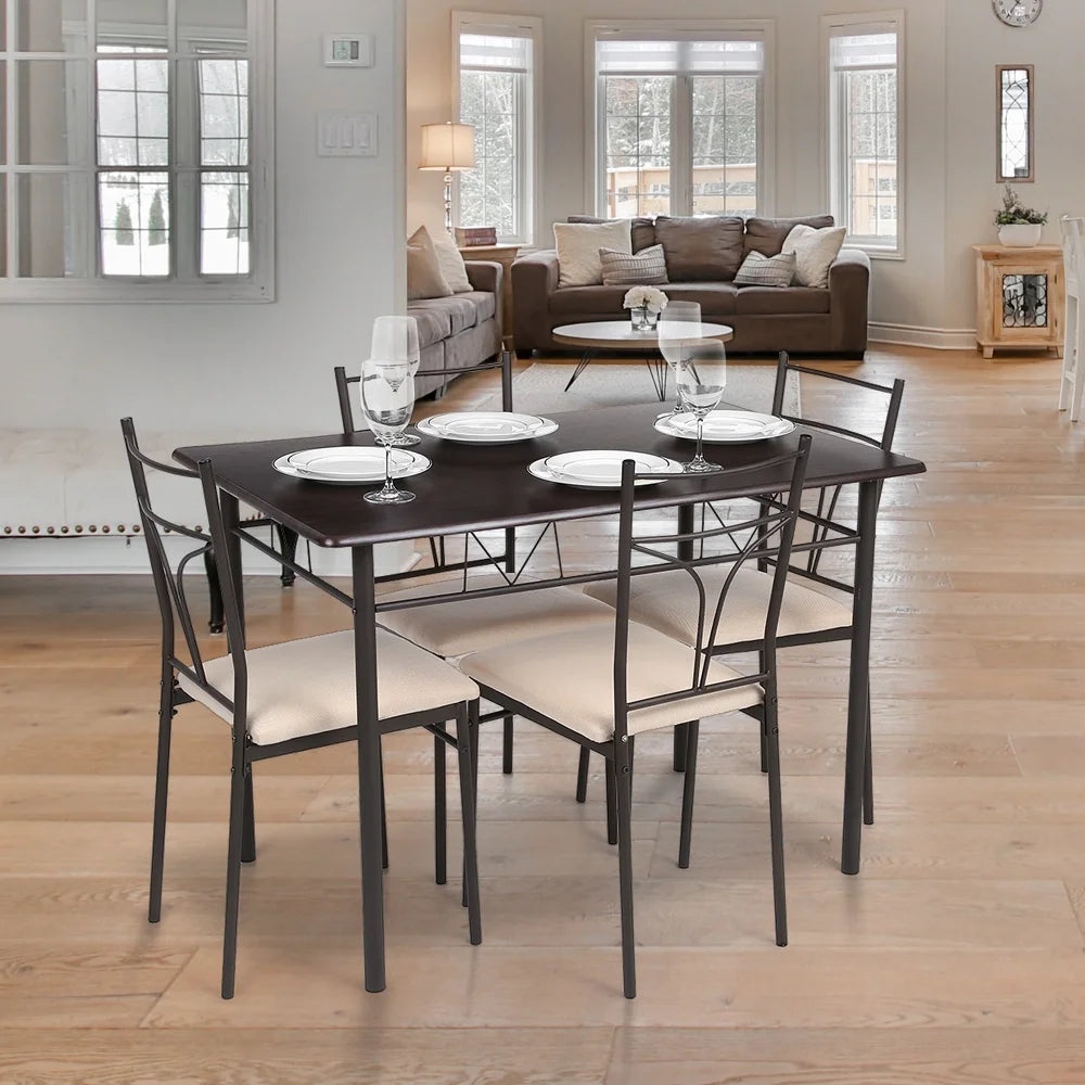 5 Pieces Dining Table and Chairs Set Q9265