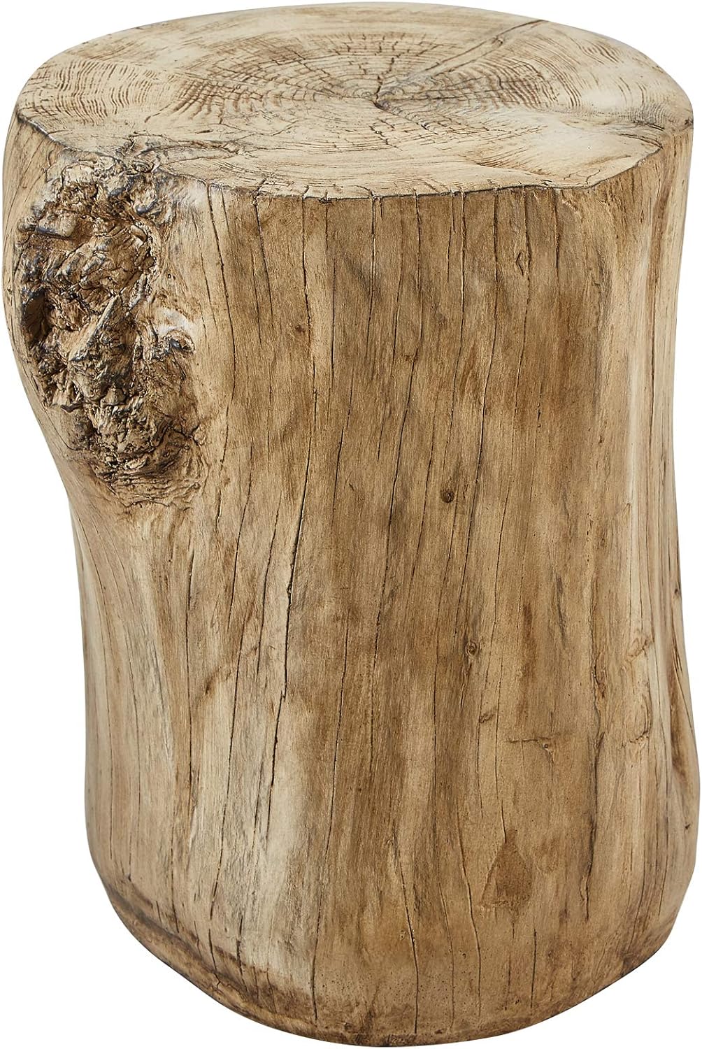 Faux Wood Stump Stool Accent Table Brown K3730