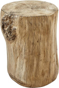 Faux Wood Stump Stool Accent Table Brown K3730
