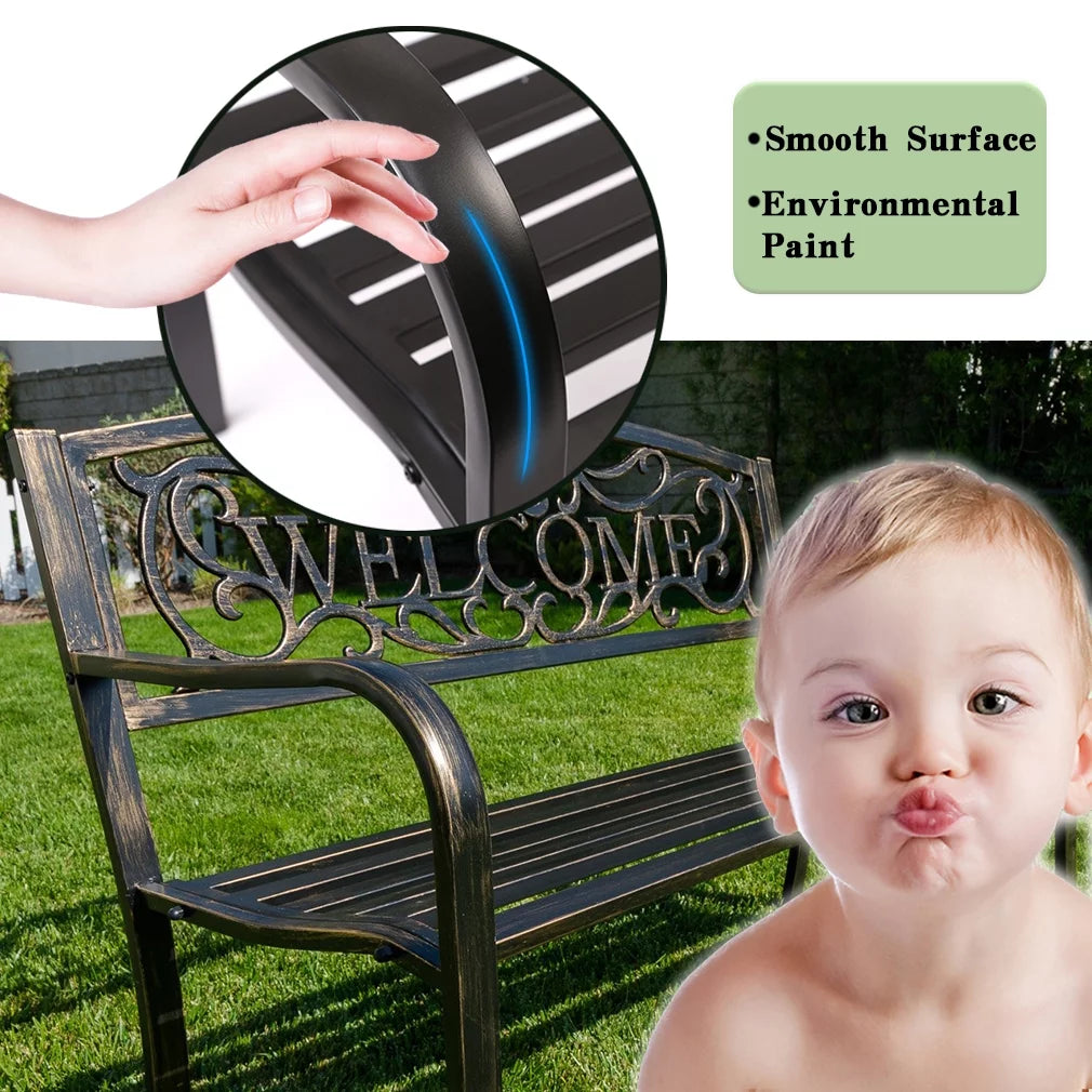 50in Metal Outdoor Bench U7678