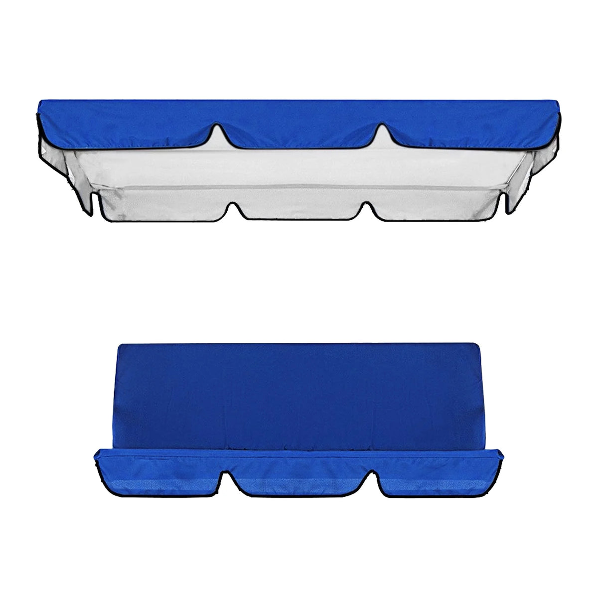 Blue Patio Swing Cushion Set for 3 Seater Swing Chairs U57597