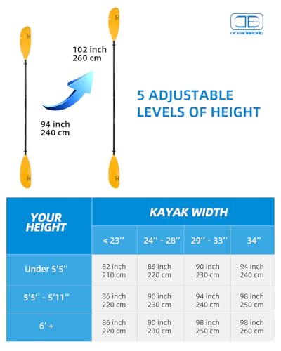 Adjustable Fishing Kayak Paddle with Paddle Leash H747279
