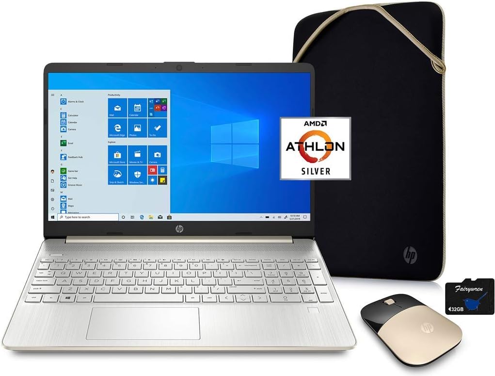 Rose Gold 15.6 HD Laptop Computer with Mouse and Sleeve J50836