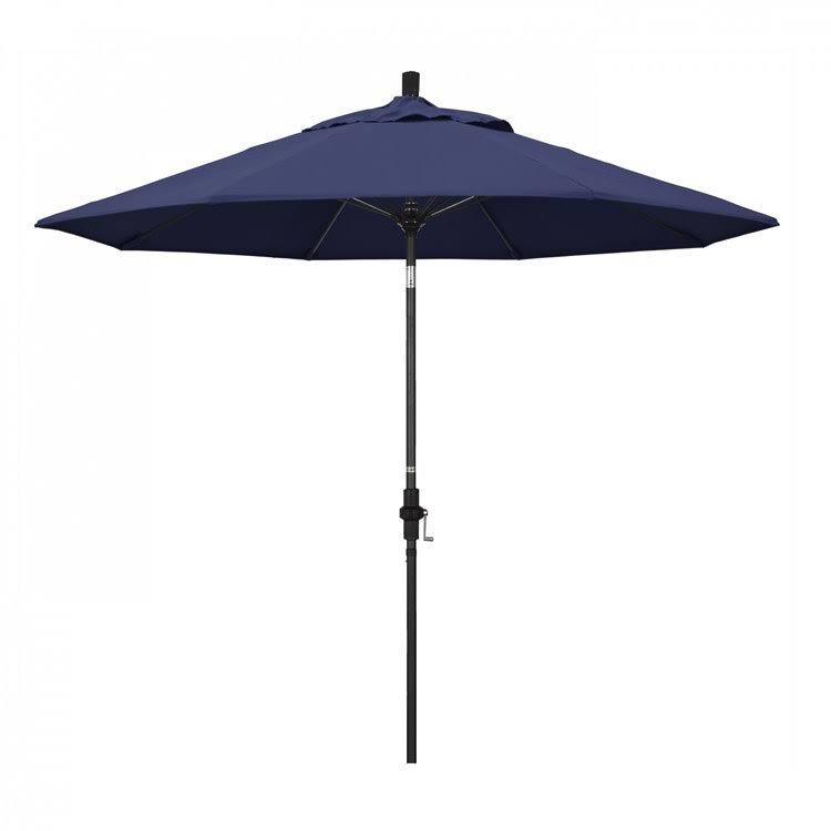 9' Patio Umbrella with Black Aluminum Pole Fiberglass Ribs S6472