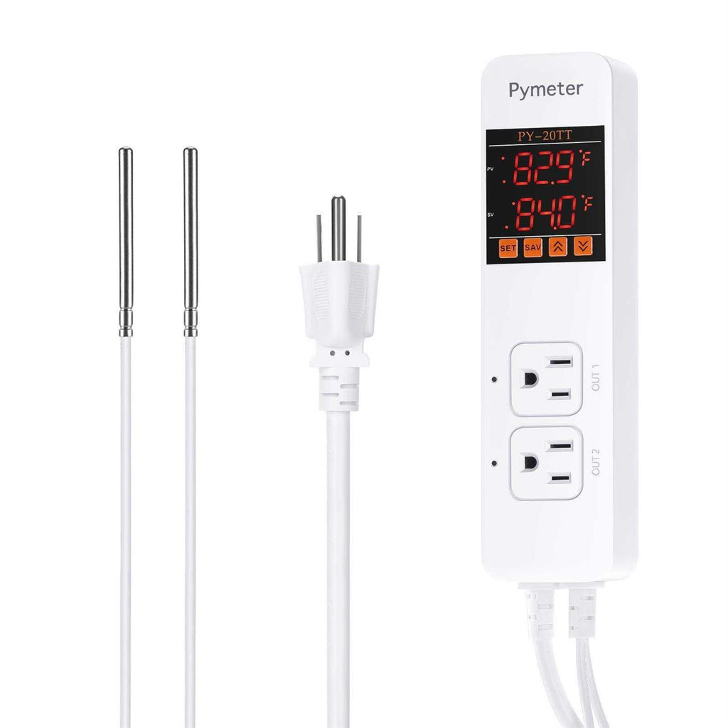 Digital Temperature Controller Dual Probe Thermostat Outlet Y200