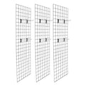 6' x 2' Wire Grid Panel Display Rack with Hooks, 3-Pack X690