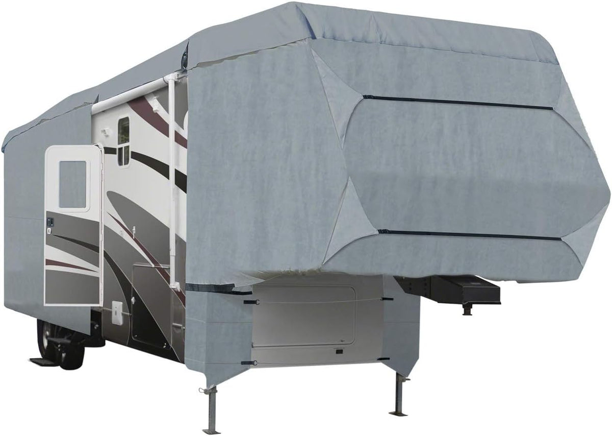 4-Layer RV Travel Trailer Camper Cover Fits 37'-41'L Extra Tall with Zipper Access C9865