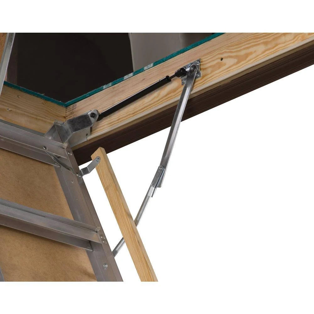 Aluminum Attic Ladder, 7 ft. 8 in. to 10 ft. 3 in., 25.5 in. x 54 in., 375 lbs. Maximum Load Capacity J552778