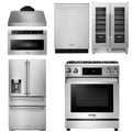 30 Gas Range, Range Hood, Microwave, Refrigerator with Water and Ice Dispenser, Dishwasher, Wine Cooler T4252