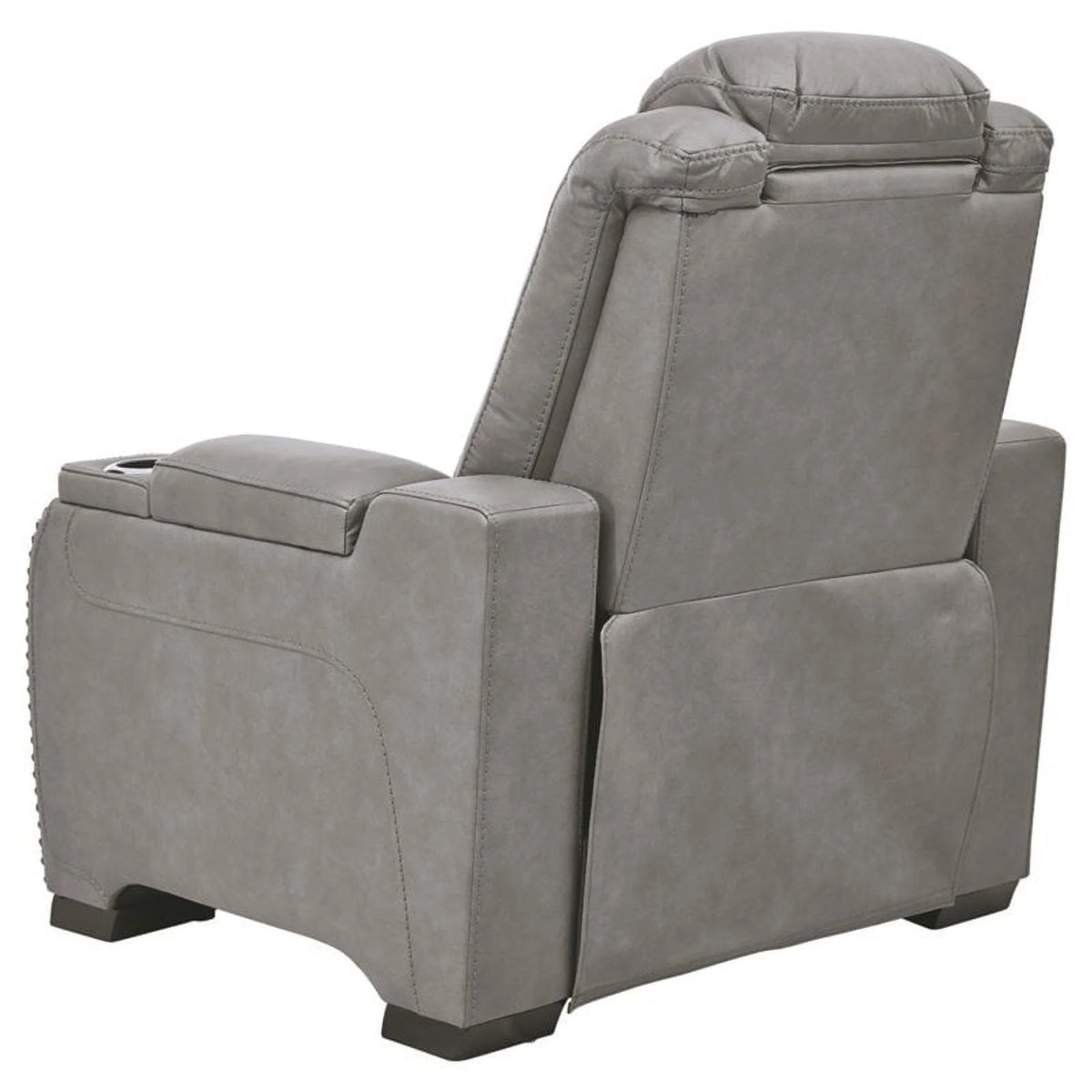 Gray Leather Power Recliner A146