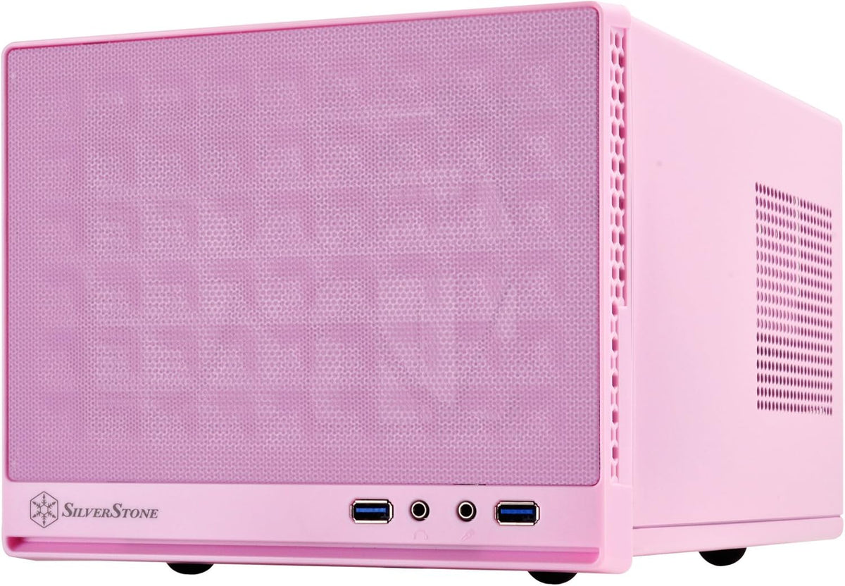 Black Ultra Compact Mini-ITX Computer Case with Mesh Front Panel I7937