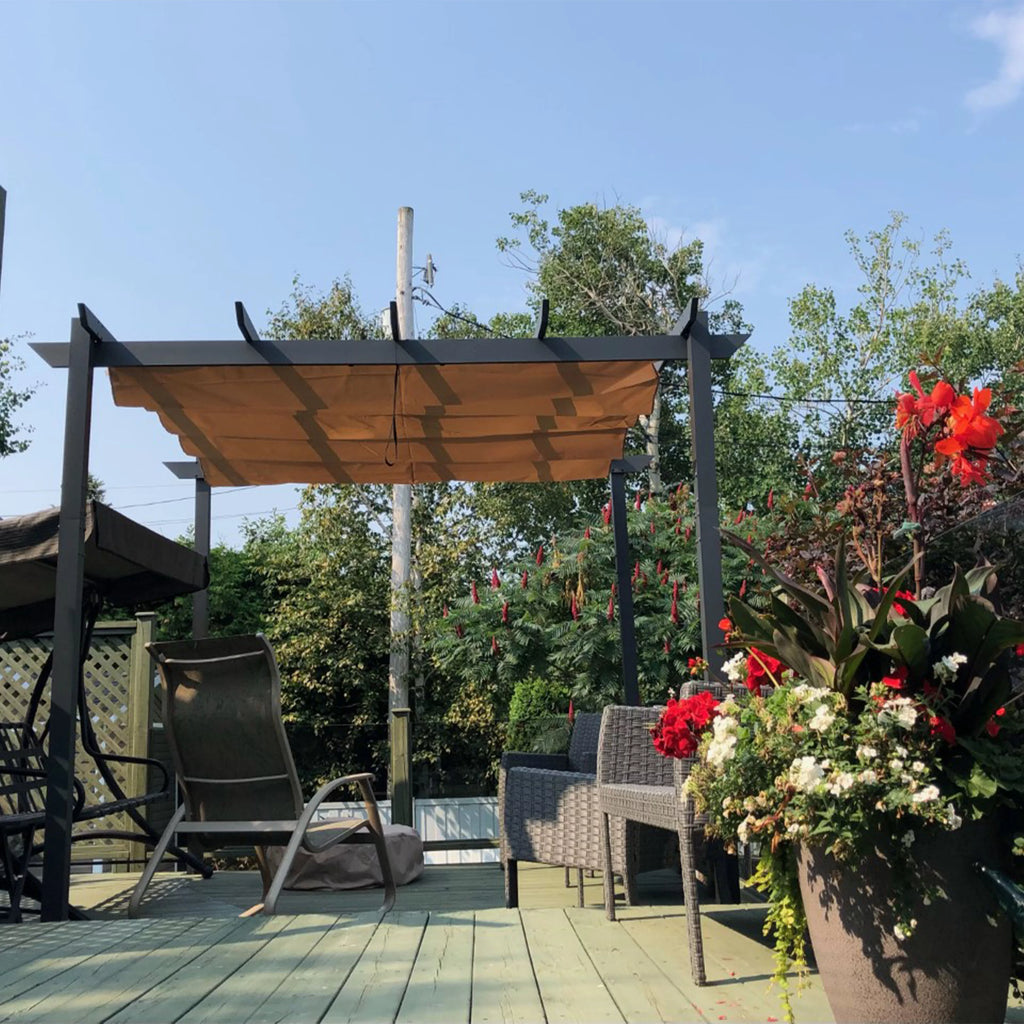 Aluminum Outdoor Canopy Pergola 9 x 9 ft White H463013