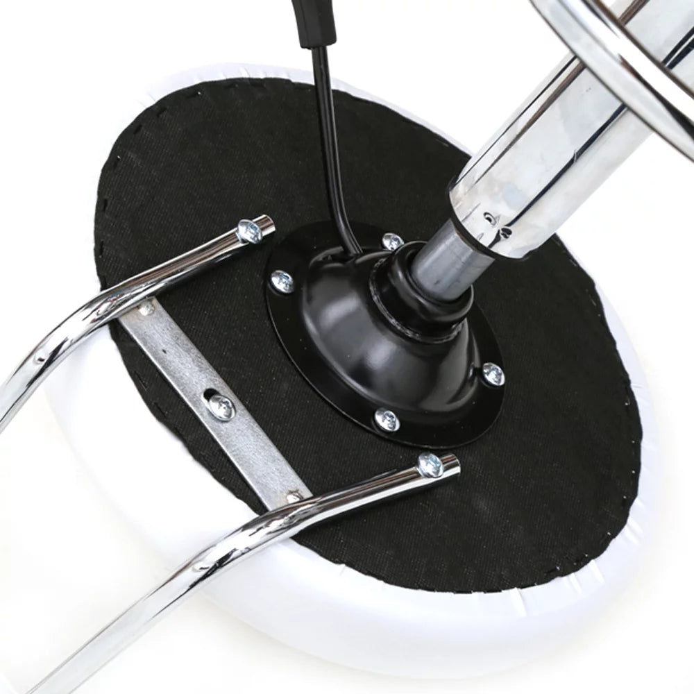 White Adjustable PU Leather Rolling Stool I106321
