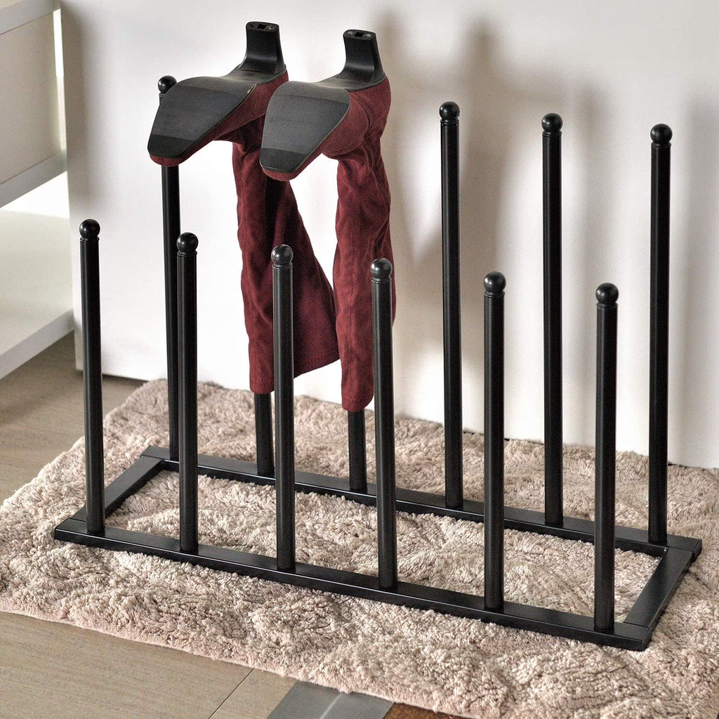 6-Pair Black Metal Boot Shoes Storage Rack X18815
