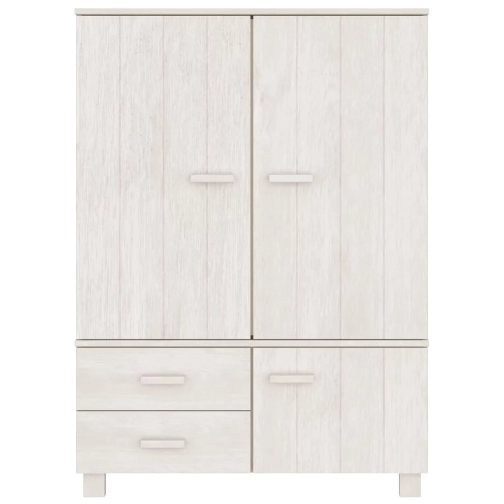 Pine Wood Wardrobe with Doors and Drawers K62272