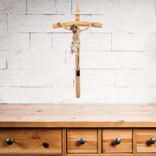 Large Wooden Crucifix with Resin Corpus, 24 inches A122