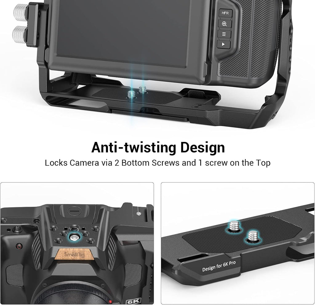 Full Cage for Blackmagic Pocket Cinema Camera 6K Pro with NATO Rail & Cold Shoe Mount J89104