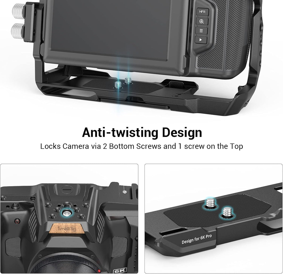 Full Cage for Blackmagic Pocket Cinema Camera 6K Pro with NATO Rail & Cold Shoe Mount J89104
