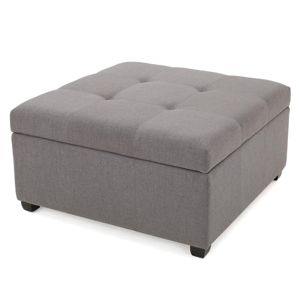 Dark Gray Fabric Storage Ottoman F839