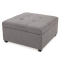 Dark Gray Fabric Storage Ottoman F839