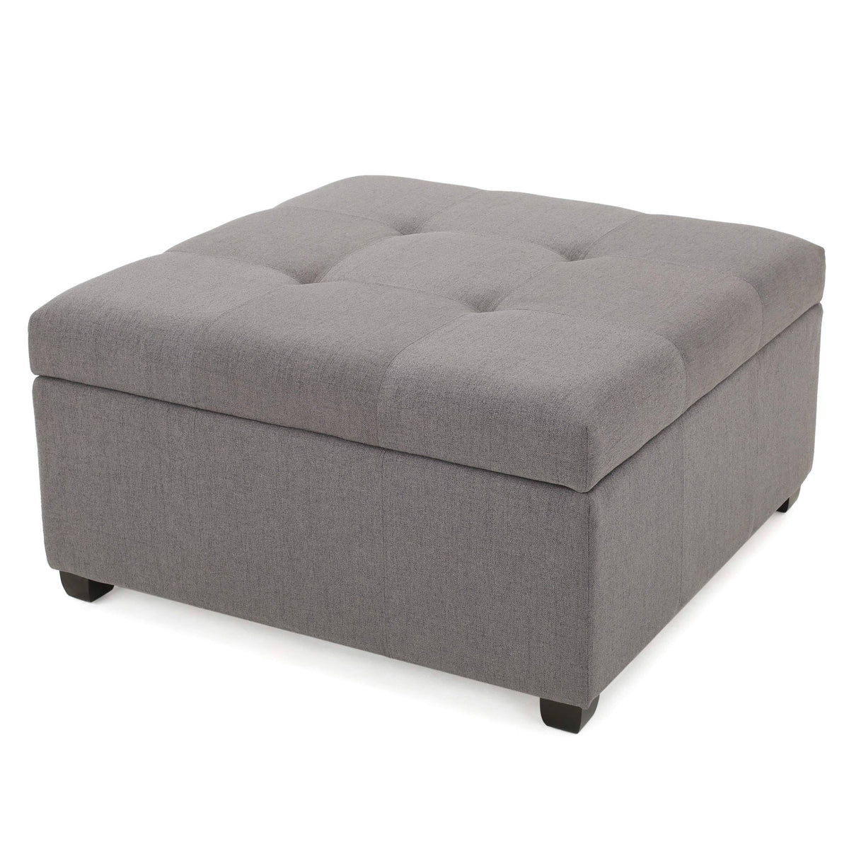 Dark Gray Fabric Storage Ottoman F839