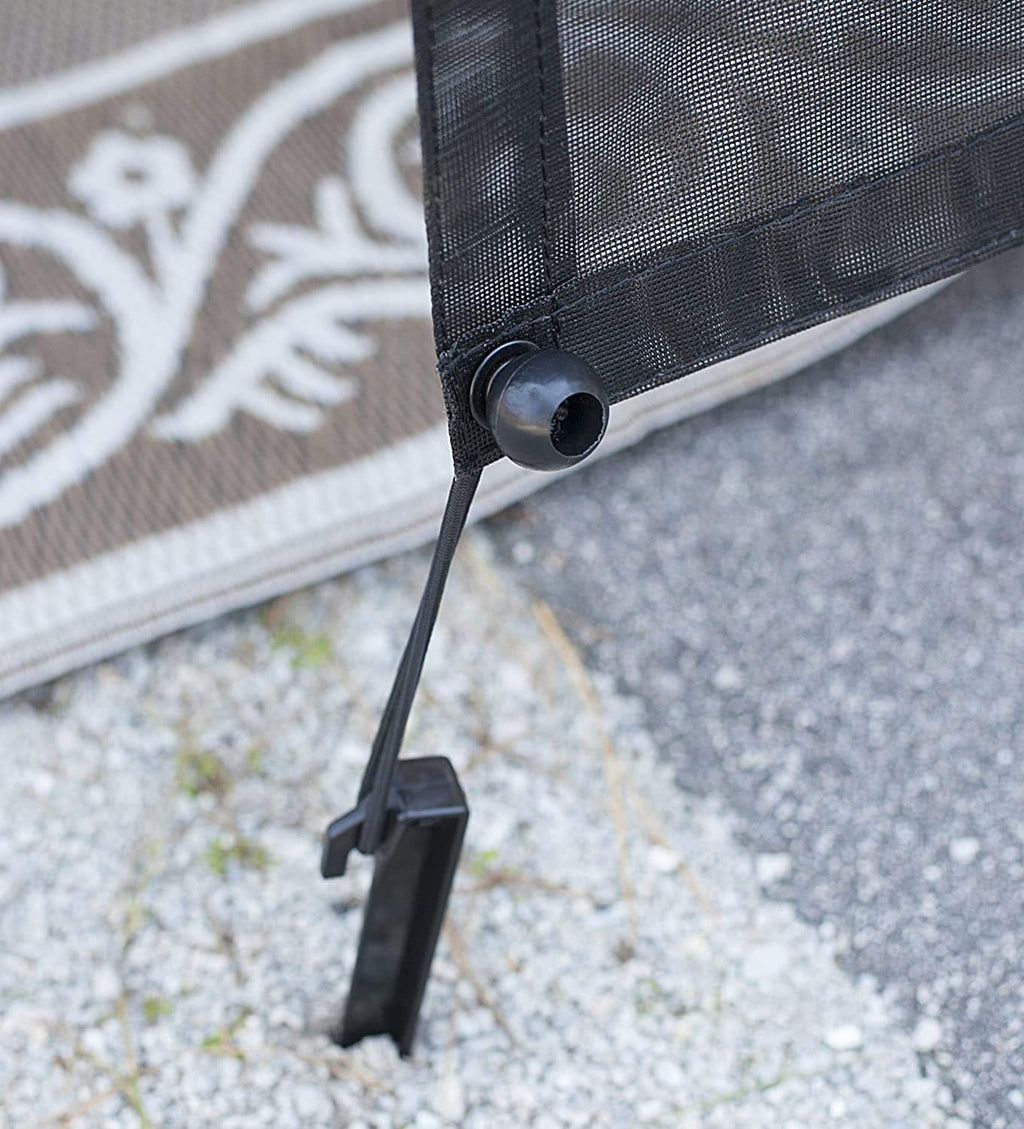 RV Awning Sun Shade Screen with Zipper 15' x 9' Black Mesh A207555