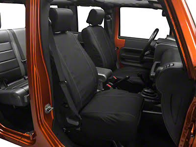 Black Front Seat Covers with Pockets X9519