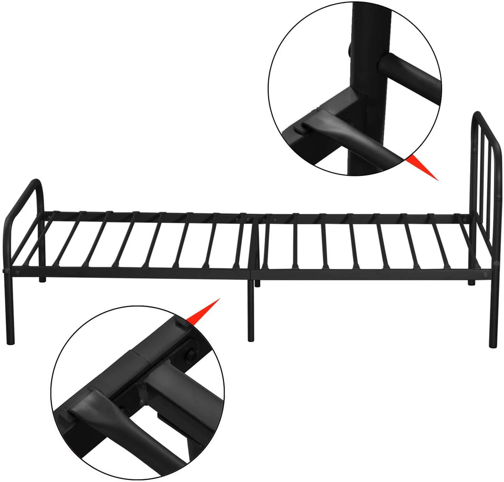 Twin XL Black Metal Bed Frame with Headboard and Footboard G134079