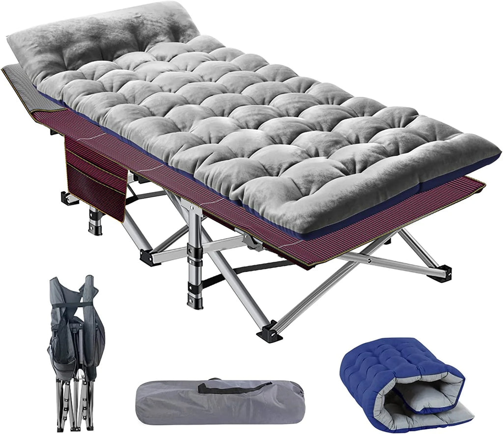 Folding Camping Cot with Cushion & Carry Bag O683794