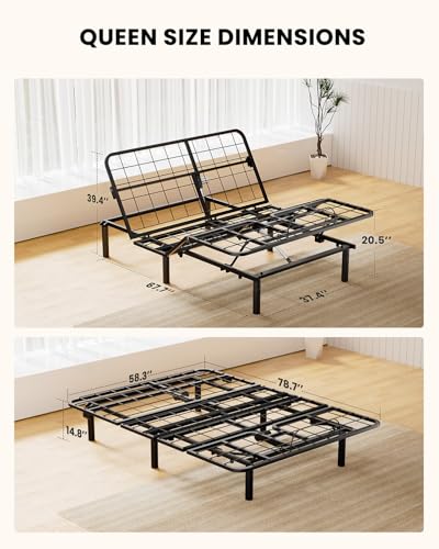 Queen Adjustable Bed Frame with Massage, Wireless Remote, USB Ports Y71201