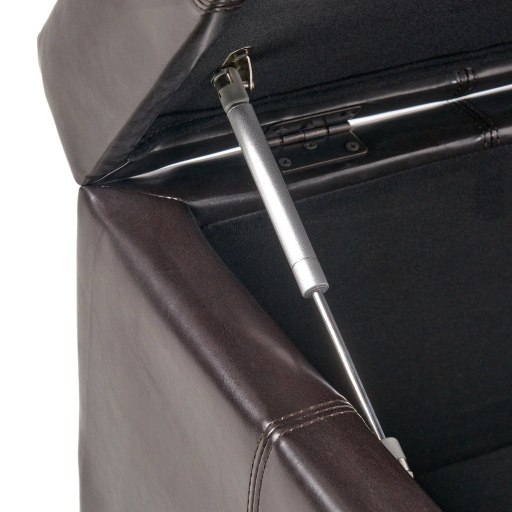 Espresso Bonded Leather Storage Ottoman J651