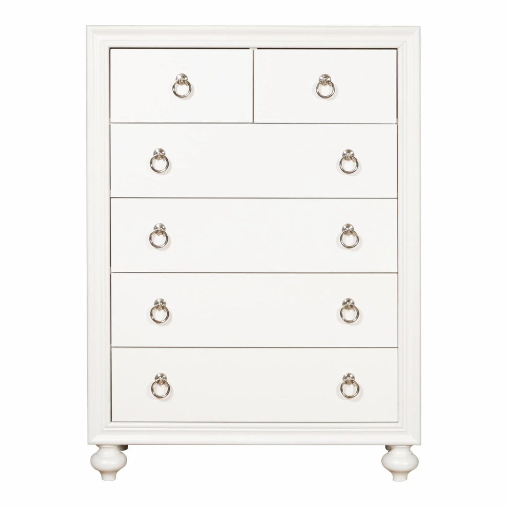 White Six Drawer Wood Chest X154