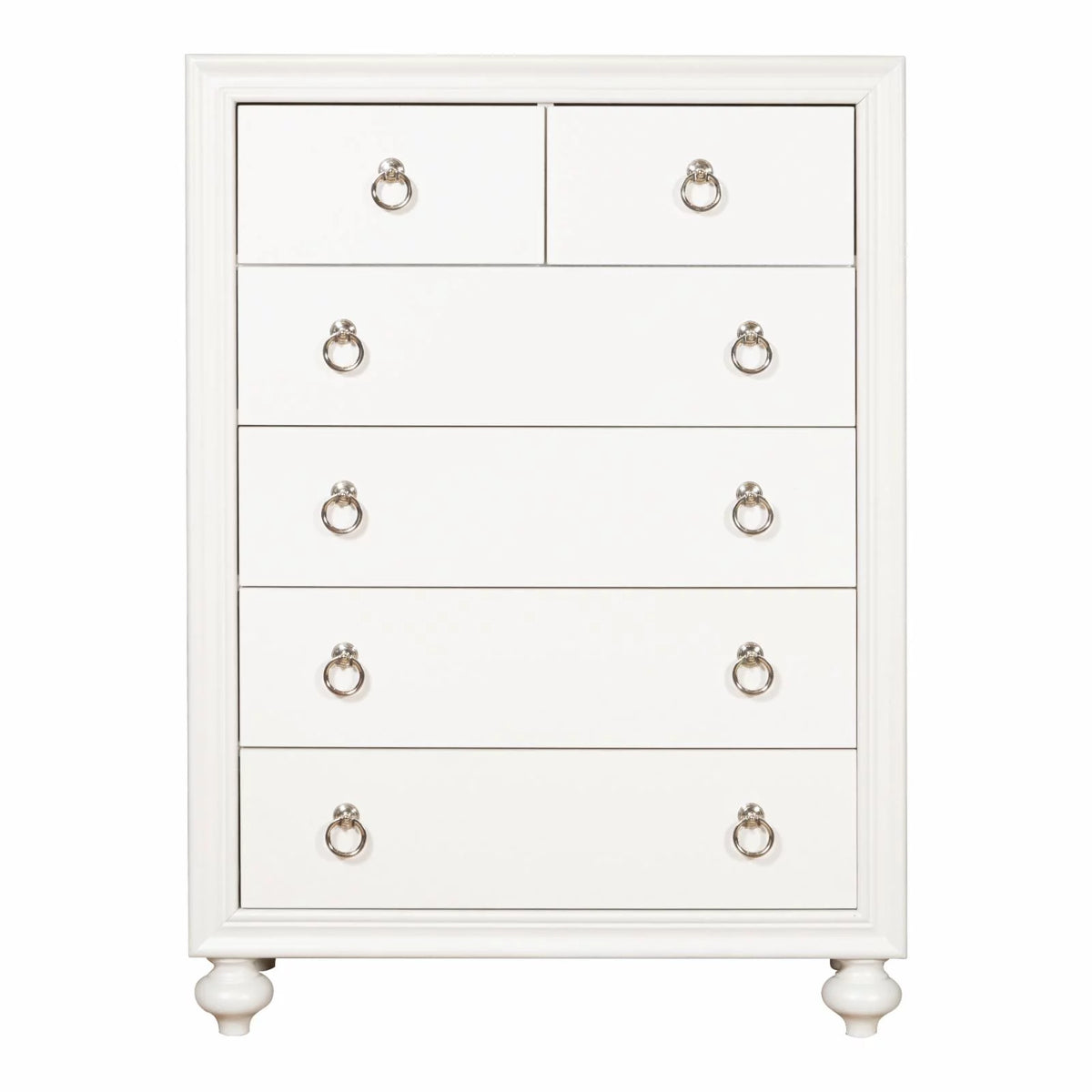 White Six Drawer Wood Chest X154