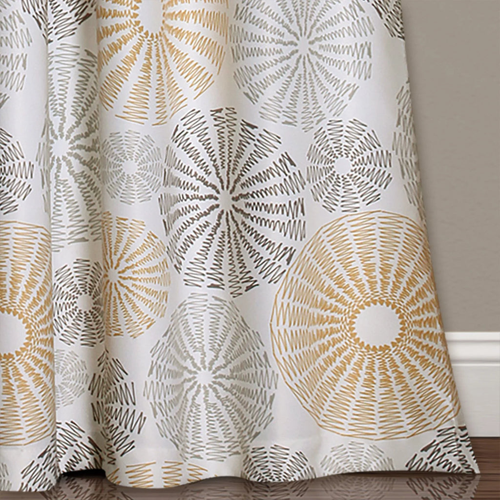 Yellow/Gray Room-Darkening Window Curtain Set I16851