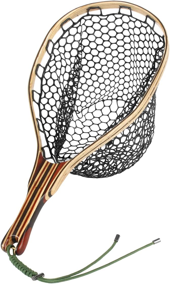 Black Aluminum Alloy Frame Fly Fishing Landing Net with Rubber Mesh Pack of 2 H23209