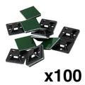 Black Mounting Base for Cable Runs, 100 Pack B5137