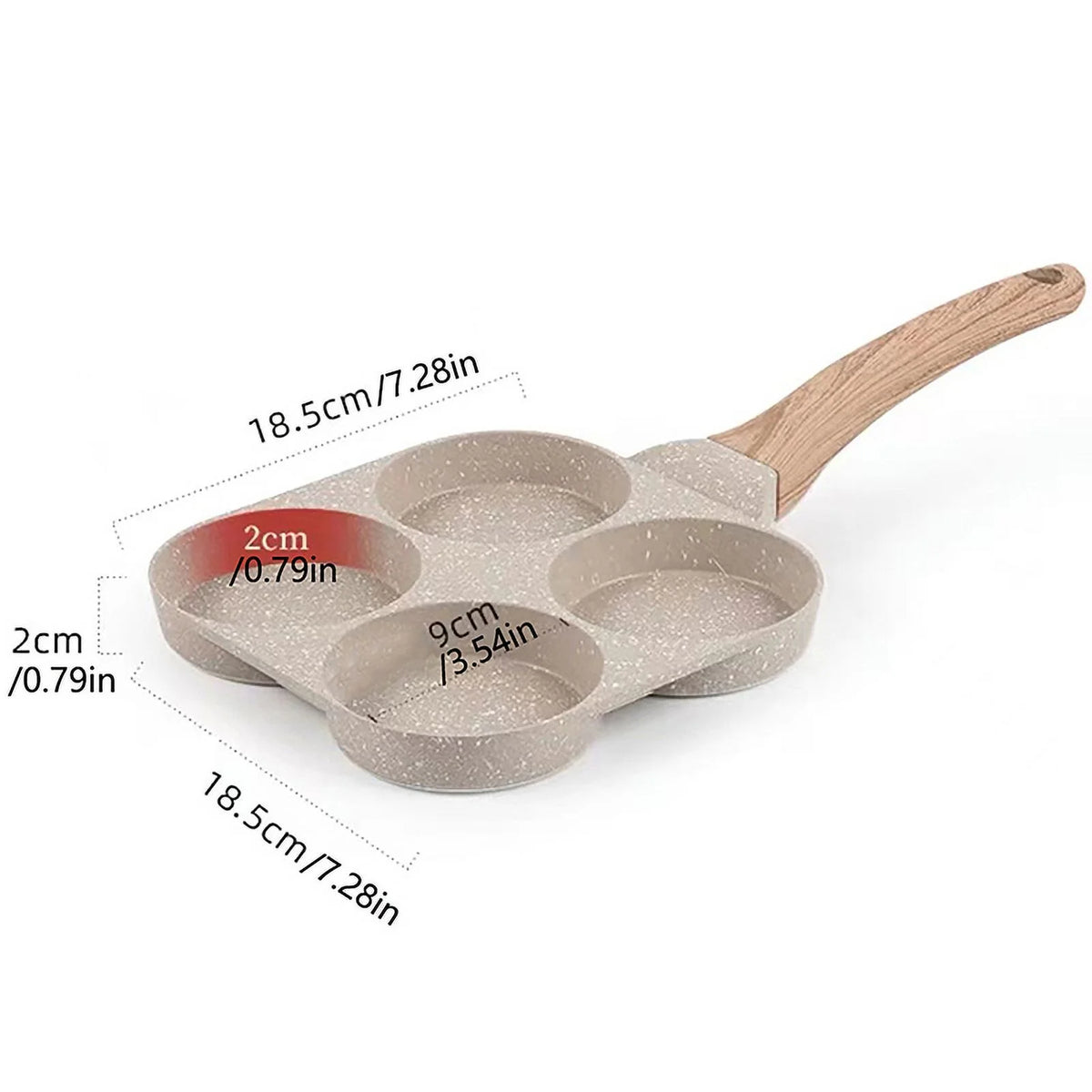 4 Holes Nonstick Egg Pancake Pan Skillet O2504