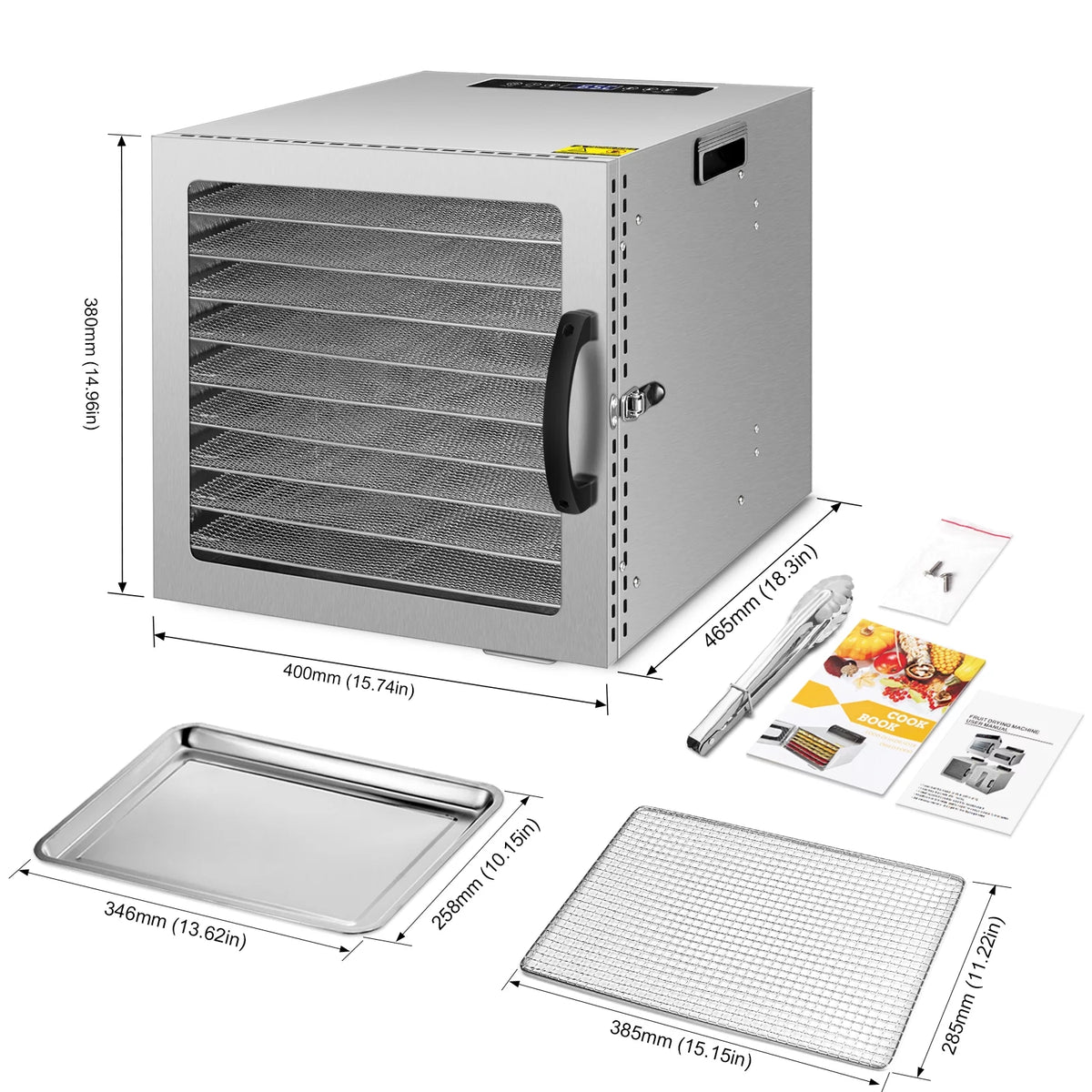 10 Tray Stainless Steel Food Dehydrator J767609