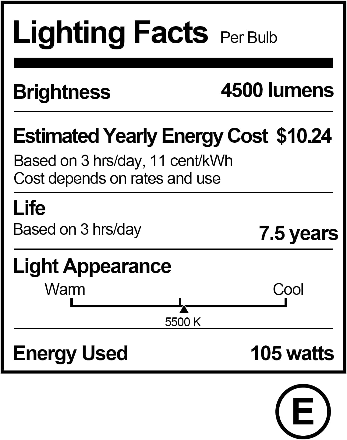 105 Watt Full Spectrum Photography Light Bulb 5500K CFL Daylight Balanced 4 Pack Y86028