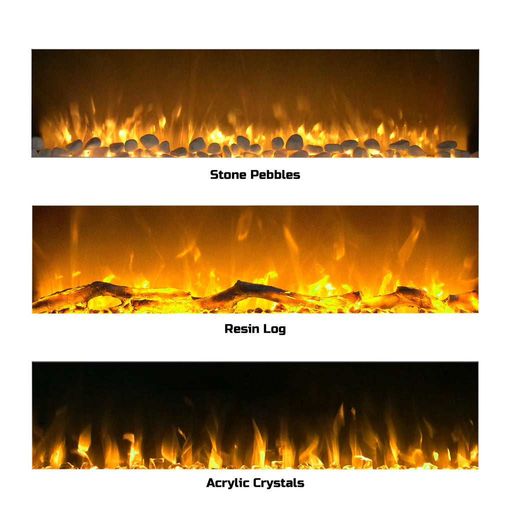 50-inch Wall Mounted Electric Fireplace with Remote White A156