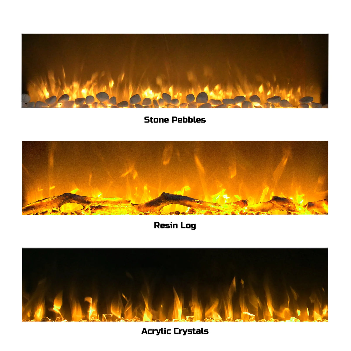 50-inch Wall Mounted Electric Fireplace with Remote White A156